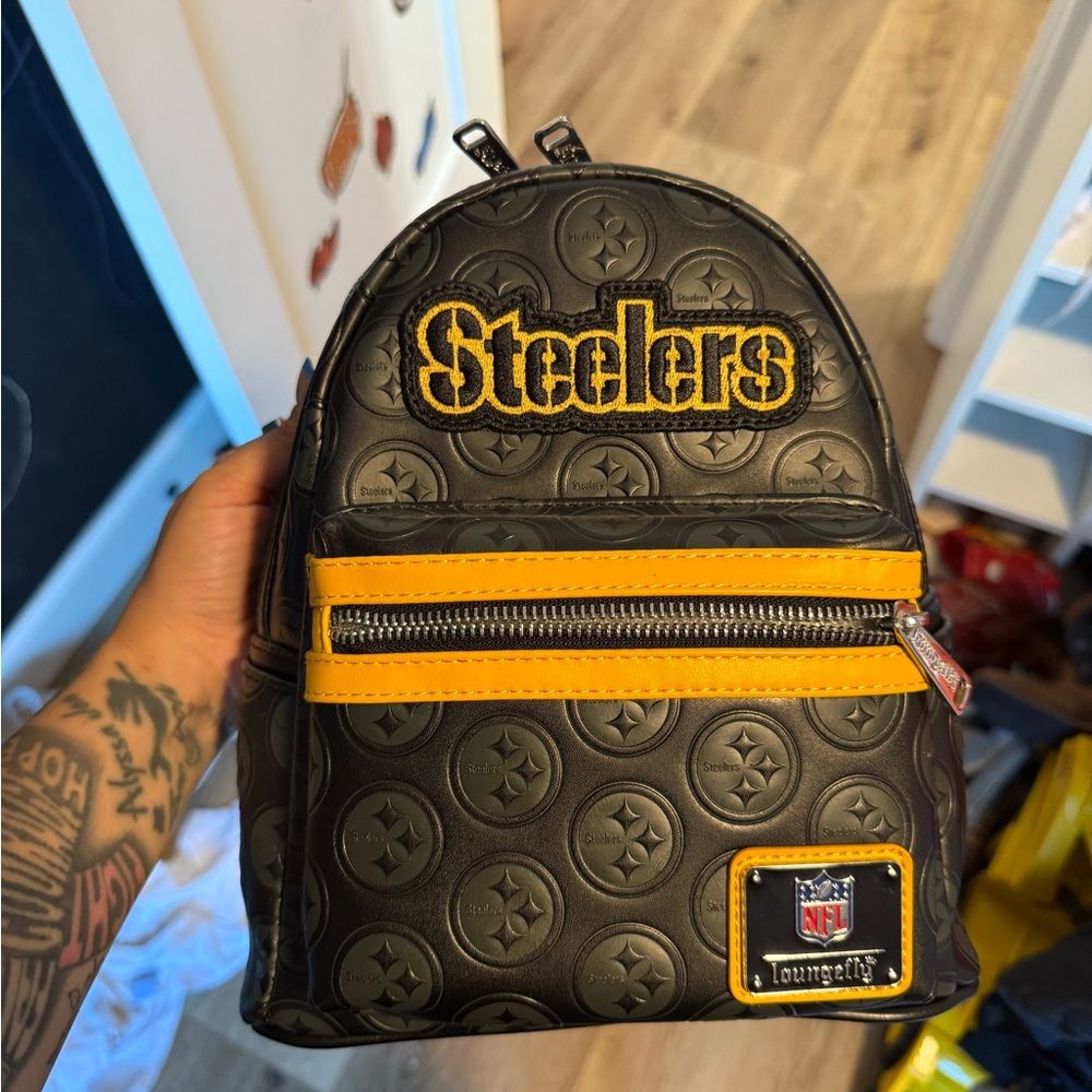 Loungefly Black and Yellow Steelers Backpack